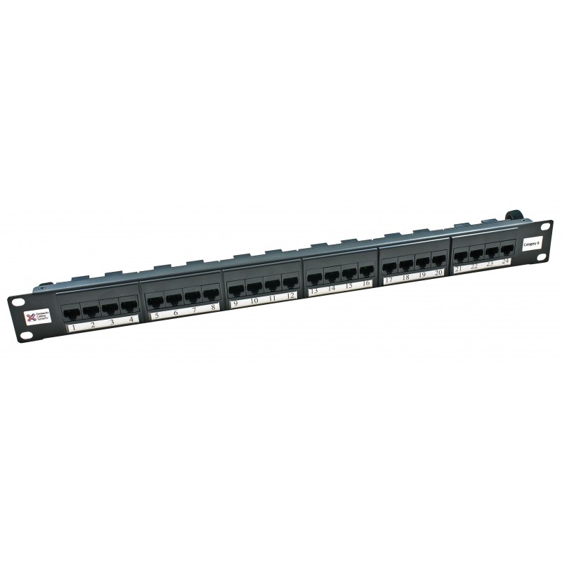 Cntx Cat6 Patch Panel UTP 24 Way Blk