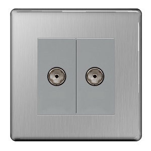 BG FBS61 Coaxial Socket 2 Gang