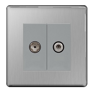 BG FBS65 Satellite/Coaxial Socket 2 Gang