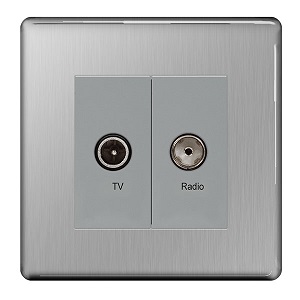 BG FBS66-01 Diplex Socket TV/FM 2 Gang