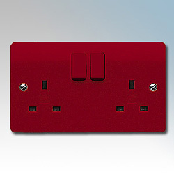 MK K2747D1RED Socket 2G Dual EarthRR 13A