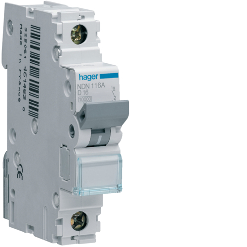 Hager NBN106A MCB SP Type B 6A 10kA