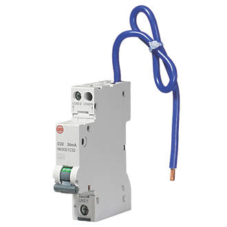 Wylex NHXS1B20 RCBO SP N B 20A 30mA