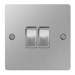 BG SBS42 Plate Switch 2 Gang 2 Way 10A