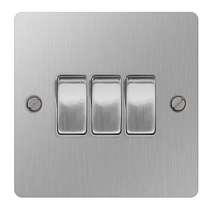 BG SBS43 Plate Switch 3 Gang 2 Way 10A