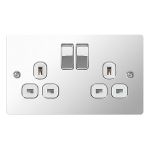 BG SPC22W Switched Socket 2 Gang DP 13A